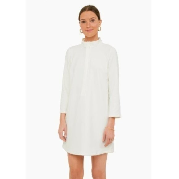 Tuckernuck | NEW White Stretch Crepe Avery Long Sleeve Shirt Dress Size M - Picture 12 of 12